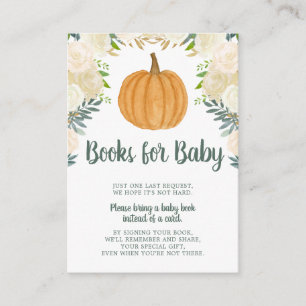 Cartão De Informações Greenery Floral Pumpkin Fall Baby Book Solicitação