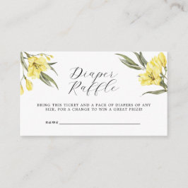 Cartão De Informações Greenery Flowers Chá de fraldas Raffle