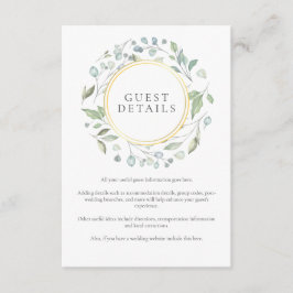 Cartão De Informações Greenery Laurel Garland - Detalhes das Informações