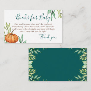 Cartão De Informações Greenery Pumpkin Livros de Chá de fraldas de outon