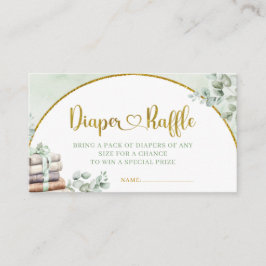 Cartão De Informações Greenery Sage Storybook Fralda Raffle