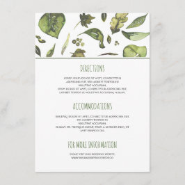 Cartão De Informações Greenery Watercolor Deixa Detalhes De Casamento