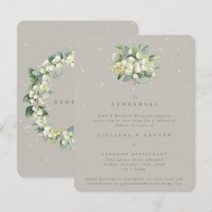 Cartão De Informações Greige Snowberry + Eucalipto Ensaio de Casamento