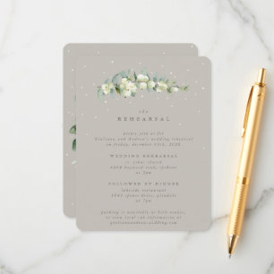 Cartão De Informações Greige Snowberry+Eucalipto Ensaio de Casamento