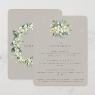 Cartão De Informações Greige Snowberry + Eucalipto Ensaio de Casamento