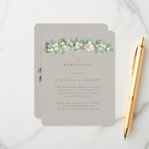 Cartão De Informações Greige Snowberry+Eucalyptus - Ensaio de Casamento