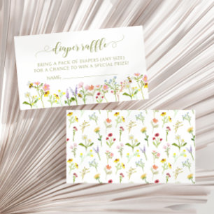 Cartão De Informações Grelha de fralda de chá de fraldas de flor silvest