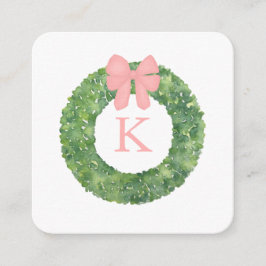 Cartão De Informações Grinalda Elegante com Laço Rosa Livro para Chás de