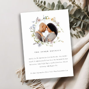 Cartão De Informações Grinalda Floral de Campo Fofo Detalhes da Foto do 