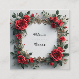 Cartão De Informações Grinalda Floral de Casamento Colorida