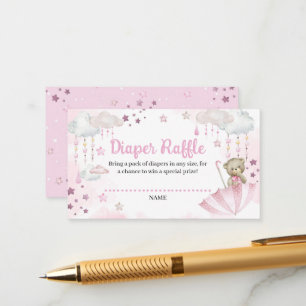 Cartão De Informações Guarda-chuvas, Sprinkle, Bebê, Urso Fralda Raffle