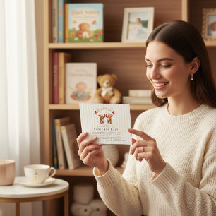 Cartão De Informações Guardanapos para Chá de Bebê de Ursinhos Teddy Pro
