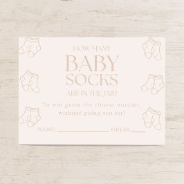 Cartão De Informações Guess How Many Baby Socks Girl Baby Shower Game