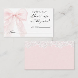 Cartão De Informações guess how many bows Girl Modern Baby Shower