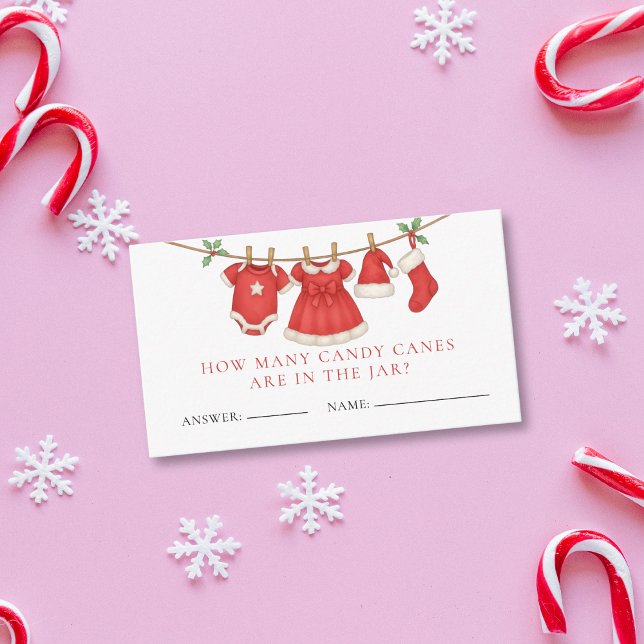 Cartão De Informações Guess How Many Clothesline Baby Shower Answer Card (Criador carregado)