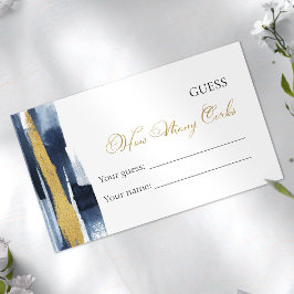 Cartão De Informações Guess How Many Corks | Abstract blue Bridal Shower