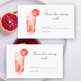 Cartão De Informações Guess how many corks - Cocktail bridal shower