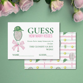 Cartão De Informações Guess How Many Kisses Tennis Bridal Shower Game