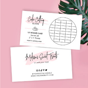 Cartão De Informações Guia De Corte De Bolo Arredondado De 10" 2x1" Porç