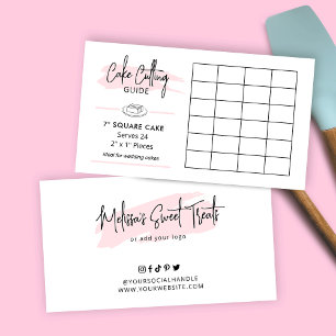 Cartão De Informações Guia de Corte de Bolo de Casamento Quadrado de 7"