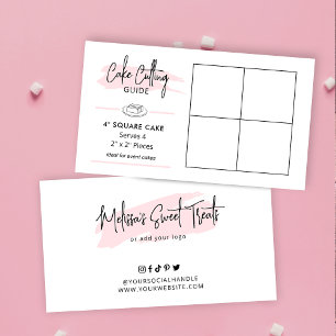 Cartão De Informações Guia de Corte de Bolo Quadrado 2x2 - Servições de