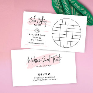 Cartão De Informações Guia de Corte de Bolo Redondo de 9" Tamanho de Por