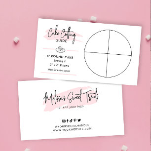 Cartão De Informações Guia de corte de bolos redondos de 4" 2x2 Tamanho