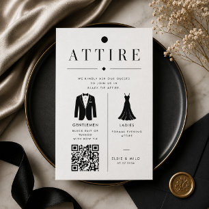 Cartão De Informações Guia de Traje Formal de Casamento QR