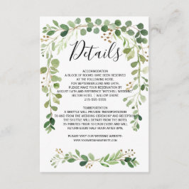 Cartão De Informações Guirlanda de aguarela de prado de verão com detalh