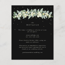 Cartão De Informações Guirlanda de casamento de baga-da-neve preta + euc