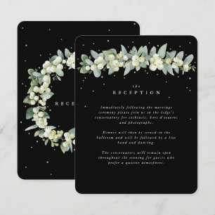 Cartão De Informações Guirlanda de Reception de Snowberry Preto + Eucali