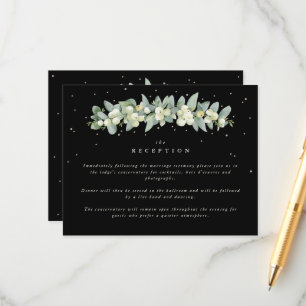 Cartão De Informações Guirlanda de Reception de Snowberry Preto + Eucali