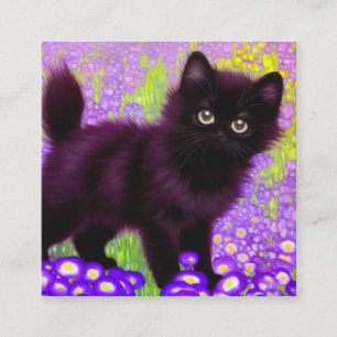 Cartão De Informações Gustav Klimt Black Kitten