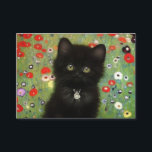 Cartão De Informações Gustav Klimt Kitten<br><div class="desc">Cartões de gabinete com um gatinho Gustav Klimt! Este gatinho preto veste um colar prateado e se senta num campo de flores vermelhas,  azuis,  brancas e amarelas. Um presente maravilhoso para amantes de gatos e entusiastas de arte austríacos!</div>