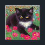 Cartão De Informações Gustav Klimt Tuxedo Cat<br><div class="desc">Cartões de gabinete com um gato gustav Klimt tuxedo! Este adorável gatinho preto e branco se senta num campo de flores vermelhas,  azuis,  brancas e laranja. Um presente incrível para amantes de gatos e entusiastas de arte austríacos!</div>