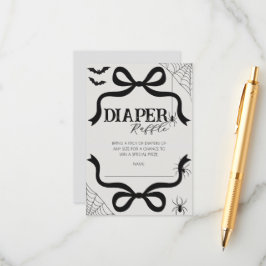 Cartão De Informações Halloween Bow Baby Shower Diaper Raffle
