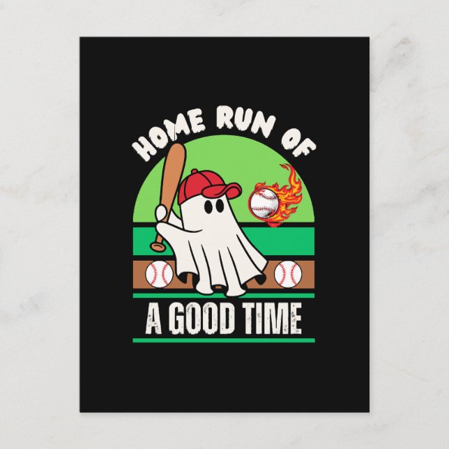 Cartão De Informações Halloween do jogador de baseball fantasma (Frente)