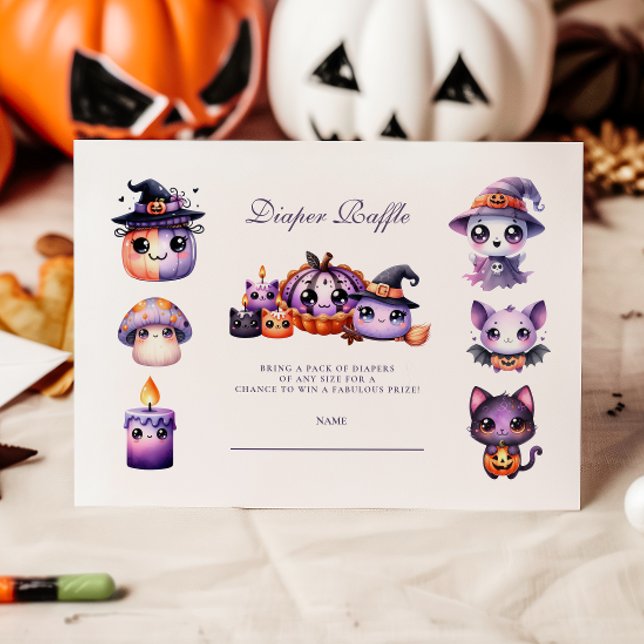Cartão De Informações Halloween Little Boo Theme Diapper Raffle (Criador carregado)