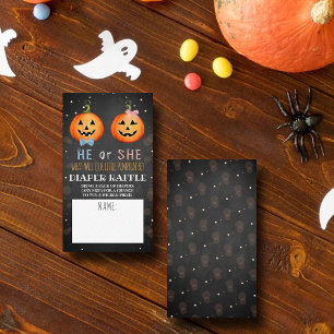 Cartão De Informações Halloween Pumpkin Gênero Revelação Fralda