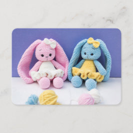 Cartão De Informações Handmade Crochet Bunnies – Soft Nursery Friends