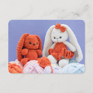 Cartão De Informações Handmade-style with Сrochet Bunny