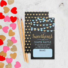 Cartão De Informações Hang Love Hearts Little Sweetheart Chá de fraldas