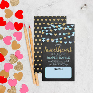 Cartão De Informações Hang Love Hearts Little Sweetheart Chá de fraldas