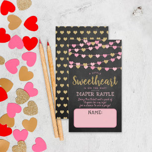Cartão De Informações Hang Love Hearts Little Sweetheart Chá de fraldas
