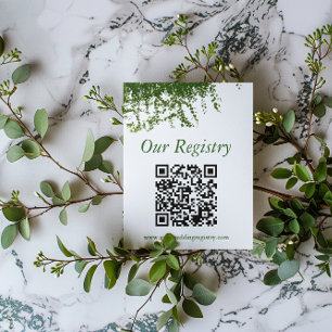 Cartão De Informações Hanging Ivy Greenery Wedding Registry