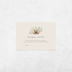 Cartão De Informações HANNAH Vintage Woodland Fralda Raffle