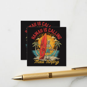 Cartão De Informações Havaí Está Chamando Vibes de Surf da Ilha Maui