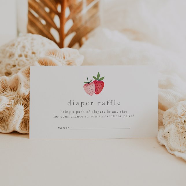 Cartão De Informações HEIDI Strawberry Girl Baby Shower Diaple Raffle (HEIDI Strawberry Girl Baby Shower Diaper Raffle Enclosure Card)