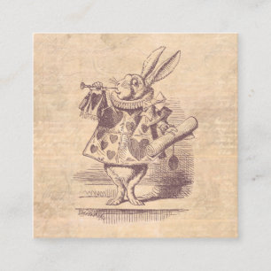 Cartão De Informações Herald White Rabbit Vintage Alice no País das Mara