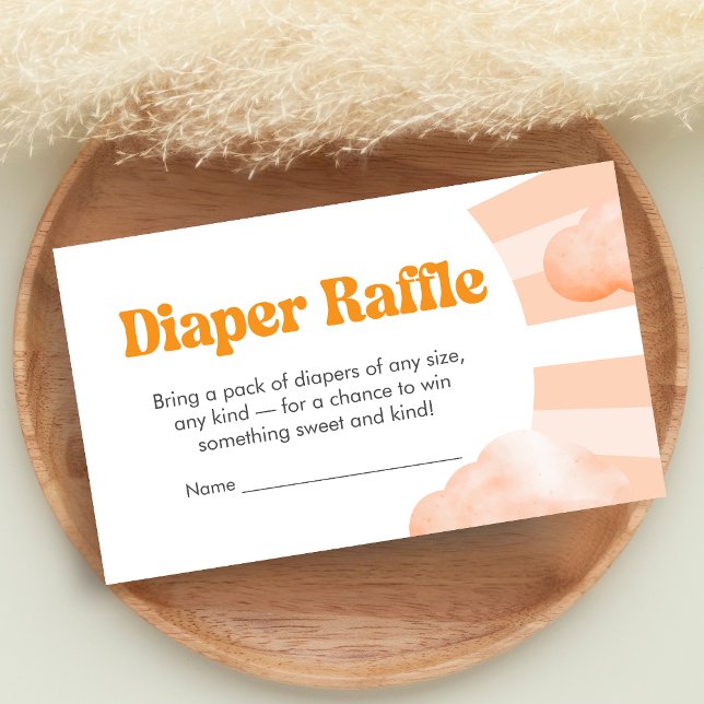 Cartão De Informações Here Comes the Sun Baby Shower Diaper Raffle Enclo (Sunshine Baby Shower Diaper Raffle)